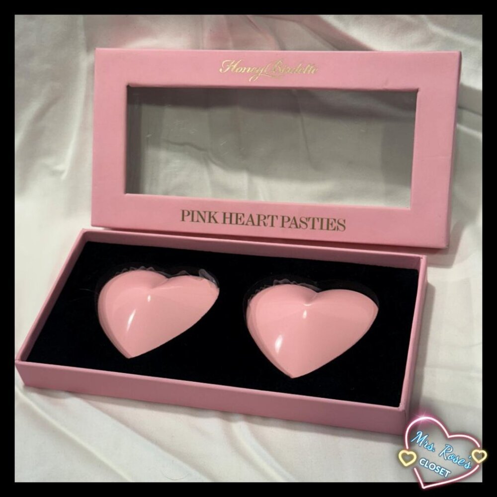 Honey Birdette Pink Metal Heart Pasties